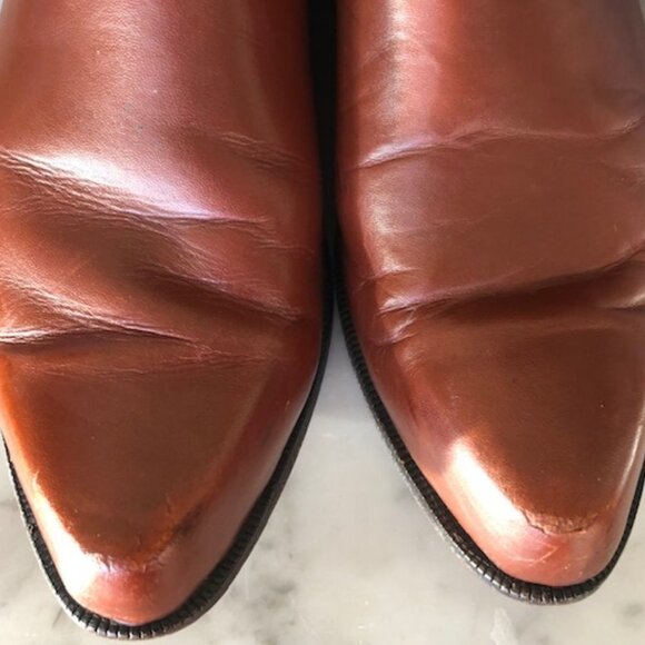 TONY LAMA Basket Weave Upper Leather Brown Pointed Toe Pull On Ladies Bo… - Picture 17 of 17